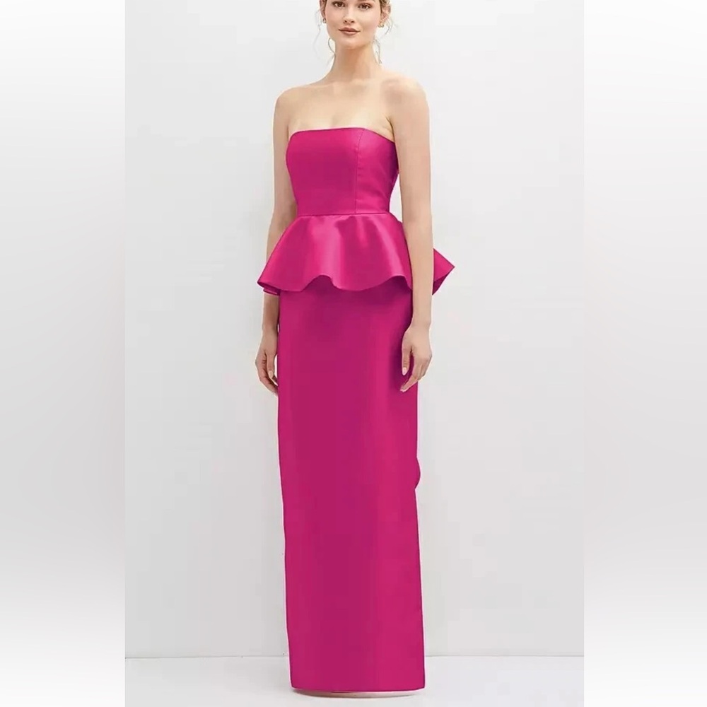 Alfred Sung Strapless Peplum Dress 🩷